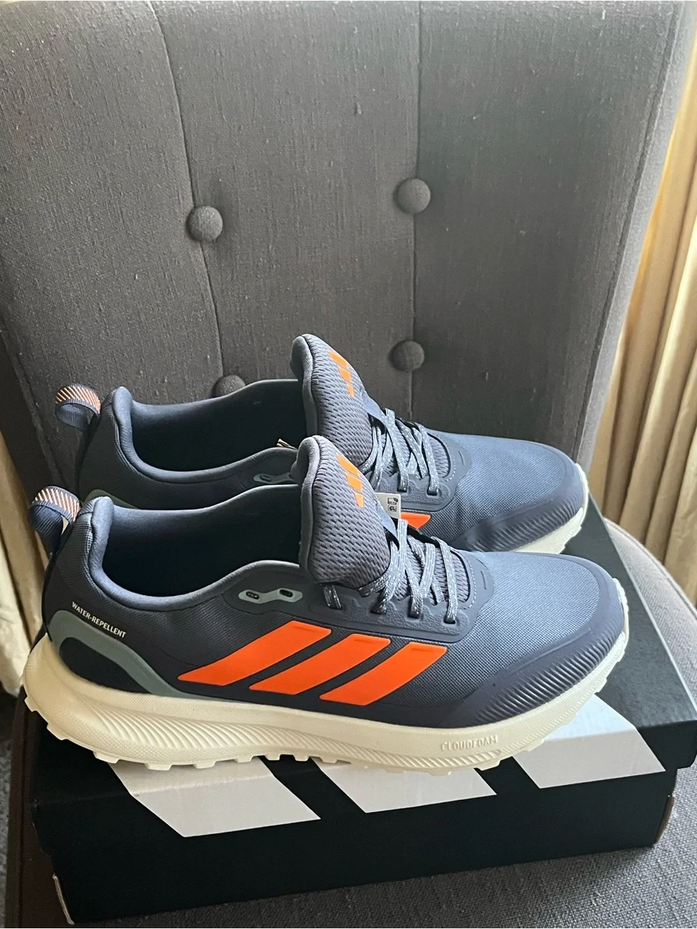 adidas Men's Gray Sneakers with Orange Accents